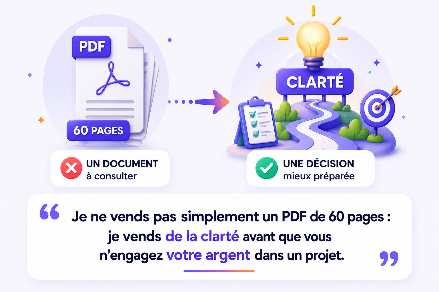 ATASSA ne vend pas un PDF de 60 pages, mais de la clarté avant d'engager votre argent